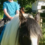 smiling ginger boy on horse in County Antrim