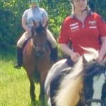 Girls riding in the woods in County Antrim