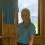 Girl with blue tshirt and clip board in County Antrim
